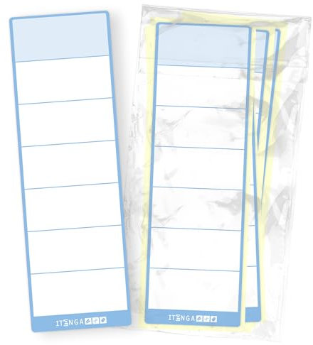 itenga 50x Ordneretiketten Ordnerrückenschild für breite Ordner I Aufkleber für Ordnerrücken selbstklebend aus Haftpapier 6x19cm (hellblau)