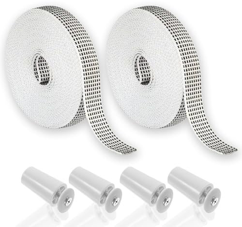 noni.es online shop Cinta Persiana (14mm x 6m), Topes de persiana (40mm) Blancos de PVC Todo Incluido estándar para Cualquier Tipo de persiana, Correa persiana, Cinta persiana Enrollable.