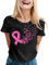 Ruban Rose Cancer du Sein Octobre T-Shirt - Femme Sensibilisation Cadeau Pas Cher Grande Taille Sexy La Rosée Lot Tee Shirt