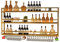 Weinregal Wand Metall mit Licht Flaschenregal Wine Rack Weinschrank Schmal Barschrank mit Weinglashalter Weinständer Weinflaschenhalter Getränke Regal Mini Bar für Esszimmer Home Bar Küche(Gold,3LAYER