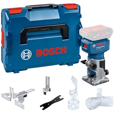 Bosch Professional 18V System Rifilatore a batteria GLF 18V-8 (incl. guida par., adat. aspir. rifil. sup., adat. aspir. rifil. bordi, guida rullo taglio filo, pinza 8 mm, chiave, L-BOXX, s. bat./car.)
