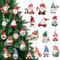 Kiiwah 24 Pcs Holzanhänger Weihnachten, Christbaumschmuck Holz Weihnachtsanhänger mit Schnur, Weihnachtsbaum Schmuck Lustig, Zwerg