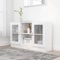 ShGaxin Vitrinenschrank, Vitrine, Wandschrank, Schrank Regal, Glasregal, Glasvitrine Stehend, Eckvitrine, Manga Regal, Hochglanz-Weiß 120x30,5x70 cm Spanplatte