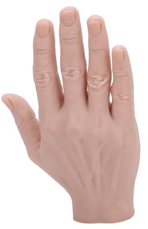 Silicone Male Hand Model,Reusable Simulation Silicone Artificial Hand Model,Bendable Artificial Hand for Festival Props Painting Practice (Right Hand)