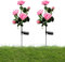 Jauhmui Solarlampen Rose für Außen Garten Deko,2 STK Wasserdicht Solarleuchten für Garten, Rasen, Feld, Weg und Vorschlag (5 Rose,Rosa)