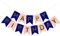 Kiyanest Bannière Anniversaire Bleu & Rose – Guirlande Happy Birthday Élégante pour Décoration de Fête, Banderole Réutilisable pour Adultes & Enfants, Déco Intérieure & Extérieure