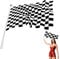 Bandera de running a cuadros en blanco y negro – Gran tamaño de 150 x 90 cm de poliéster resistente para decoración temática de coche o motocicletas, cumpleaños, eventos deportivos y fiestas