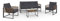 IDMarket - Lounge-Set Rio 5-Sitzer, Metallstruktur, grau, Seil in Rattanoptik dunkel und graue Kissen