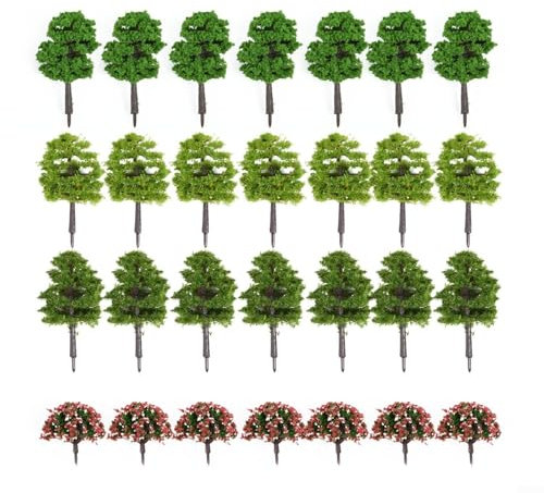 Set completo di 70 alberi modello per HO Z per treno TT Scale Train Gardens ideale paesaggio aggiunta
