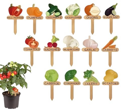 Marcatori per piante, paletti per etichette da giardino, 12 x 6 x 0,5 cm, etichette scrivibili e per semi, etichette in legno per piante per vasi da fiori, serre, cortile, giardinaggio, uso interno ed