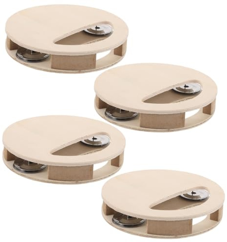 LRXIYODE 4stücke Unlackierte Holzrasseltrommel Für Junge Mädchen Diy-bastelset Holz Für Frühe Entwicklung Montessori-musikinstrument