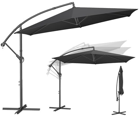 SONGMICS Sonnenschirm Ampelschirm 350 cm d mit Ständer