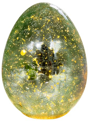 Hekasvm LED Osterei Glas Ostereier mit Timer Ostern LED Osterdeko Innen Tischdeko Leuchtende Osterei Nachtlicht Osterbeleuchtung