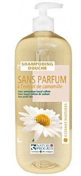 Cosmo Naturel Shampoing douche sans parfum à l'extrait de Camomille 1L