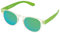 Police Unisex S1945 Exchange 2 Rund Sonnenbrille, TRANSPARANT CRYSTAL & BRIGHT GREEN FRAME / GREEN MIRROR LENS