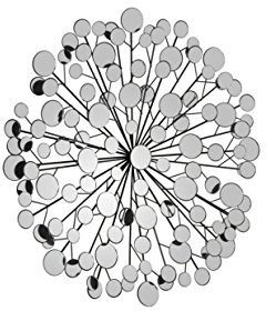 moebel direkt online Metall-Deko Guido Spiegel 62 x 4 x 62 cm Wandmontage Modern Silber Wohnzimmer