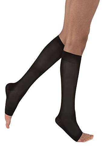 JOBST Opaque Knee High with SoftFit Technology Band, 20-30 mmHg Compression Stockings, Open Toe, X-Large, Classic Black