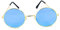 Partychic Brille Hippie 4, runde Gläser, 80er, Karneval *NEU bei Pibivbi (blau)