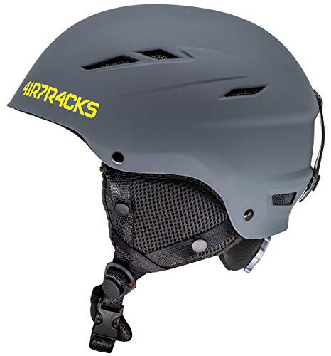 Airtracks Star T-200 Ski Helm Snowboardhelm für Herren Damen Skihelm Snowboard Helm - grau - S (48-51cm)