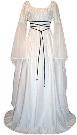 Robe Femme Médiéval Enceinte Deguisement de Noel Retro Chic,Koly Costume Robe Longue de Soirée Cocktail fête Vintage Joli Bandage Robes Femmes Renaissance Grande Taille Hiver Mascarade Cosplay Dress