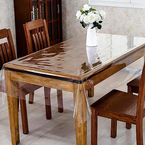 ART2LATABLE Nappe Transparente Épaisse 140 cm Nappe 0.5 mm d'Épaisseur, 1m40 cm de Large Protège Table ou Bureau Transparent 50/100 (Nappe Rectangle 140x250 CM)