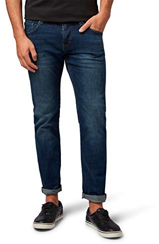 TOM TAILOR Denim Herren Slim Piers Jeans, Blau (Dark Stone Wash Deni 10282), 31W / 32L