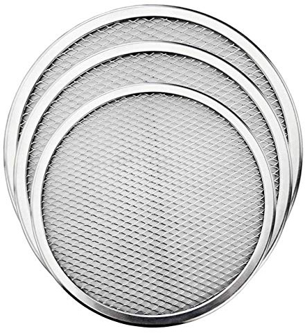 Pizza-Sieb, 3 Stück, Aluminiumlegierung, nahtlos, Pizzaschieb, antihaftbeschichtet, Backblech, Kochgeschirr, Küchenwerkzeug für Ofen, Grill, 25,4 cm und 30,5 cm, 35,6 cm