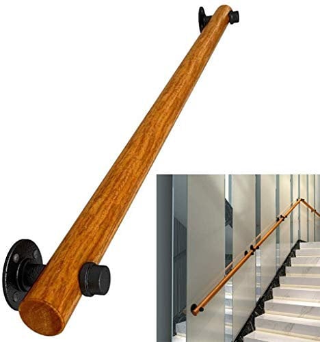 GLP Modern Solid Wood Handrail, Painted, 1ft-20ft, Wall Mounted, Staircase, Grab Bar, Suitable for Stairs, Lofts, Bars, Bathroom