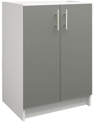 JD Greta Fixed Height 600mm Kitchen Base Cabinet Floor Unit (Without Worktop) – Grey Matt