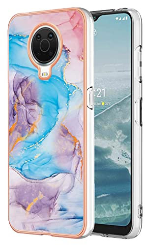 SEAHAI Hülle für Nokia G20 / Nokia G10, Bunte Muster Ultra Dünn Glänzend Weich Silikon TPU Stoßfest Handyhülle Cover Flexibel Handytasche Schutzhülle - Marmorblau