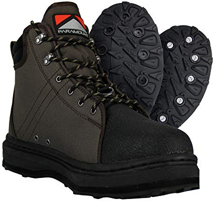 Paramount Outdoors Women's Stonefly Cleated Sole Wading Boot, Rubber Bottom Wading Shoe (7)