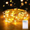 Lichterkette Timer Batterie, 1 Stück 2M 20er Micro LED Lichterkette, Drahtlichterkette Wasserdichte Kupferdraht Lichterkette für Zimmer Weihnachten Halloween Hochzeit (Warmweiß, 1 Stück)