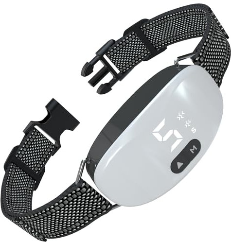 Collier Anti Aboiement-Conformes à La Nouvelle Loi 2024-Collier Vibrant,sans Choc Statique avec 8 Niveaux de Sensibilité Réglables,8 Niveaux et 3 Mode Sonore,Vibration et Forte Vibration