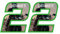 labelbike - Coppia di Adesivi Numeri Moto Personalizzati - altezza numero 8 cm numero Custom '2'