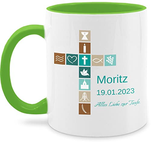 Tasse Tassen 325ml - Geschenk Taufe I Konfirmation Geschenk Firmung - 325 ml - Hellgrün - konfirmationsgeschenk für jungen personalisierte konfirmationsgeschenke taufgeschenke taufe