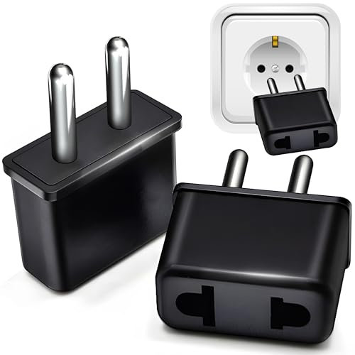 Retoo Reisestecker US zu EU, Steckdosenadapter, USA Deutschland Adapter Stecker, US auf EU Reiseadapter, Amerikanischer Frankreich Europe Adapter, Amerika zu 2 Pin EU, Reisestecker-Adapter, USA zu EU
