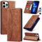 Jasonyu Funda para iPhone 13 Pro, Cuero PU Carcasa, Tipo Libro Flip Case con Tarjetas y Cartera, Soporte Plegable, Cierre magnético, Capa (Marrón)