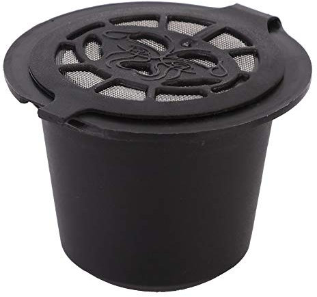 Filtro De Cápsula De Café Reutilizable, Paquete De 3 Tazas De Cápsulas Universales Aptas para Nespresso con Grado Alimenticio Recargable para Cafeteras, Negro(Black)
