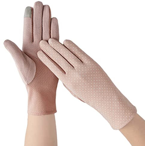 UV Sun Protection Gloves Sunblock Gloves Full Finger Gloves Driving Gloves Summer Outdoor Sun Gloves for Women Cycling Sports 1Pair Pink