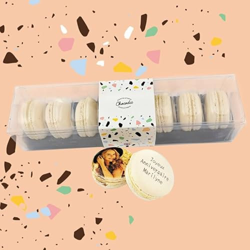 Je personnalise mes MACARONS avec mon texte et ma photo - Tablette en chocolat personnalisée cadeau noel Pâques Anniversaire Saint valentin Maîtresse - Chocolat personnalisable