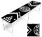 BeerBaller® Allblack Beer Pong Tisch | Kratzfeste Oberfläche | Klappbarer Bierpong Tisch mit Bällehalter & 6 Bier Pong Bälle | Bierpong Tische (Silberner Rahmen - mit Cupholder)