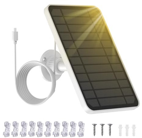 5V 4W Solar Panel for Eufycam, eufycam Security Camera Solar Panel Charger Compitable with Eufycam 2C/Eufycam 2C Pro/Eufycam 2 Pro/2/Eufycam E20/ E40, with 360° Adjustment Mount + 9.8ft Charging Cord