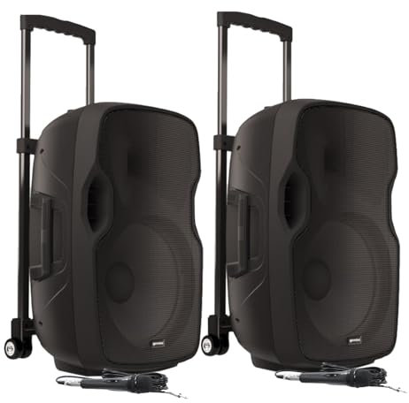 Pack Enceintes Actives Gemini AS 10 Togo 2000W - sur Batterie avec Microphone, USB/Bluetooth/AUX/SD, SONORISATION DJ PA