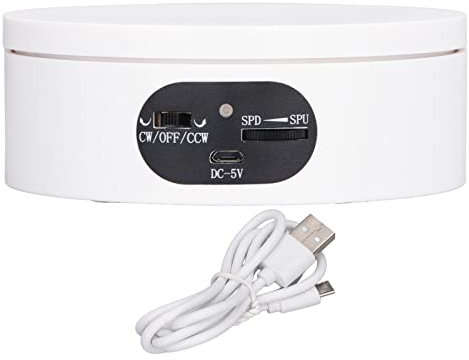 Fotografie-Drehteller, um 360 Grad Drehbarer Präsentationsständer Mit 2,3 Kg Tragkraft – Geräuscharm, USB- Oder Batteriebetrieben(16 cm)