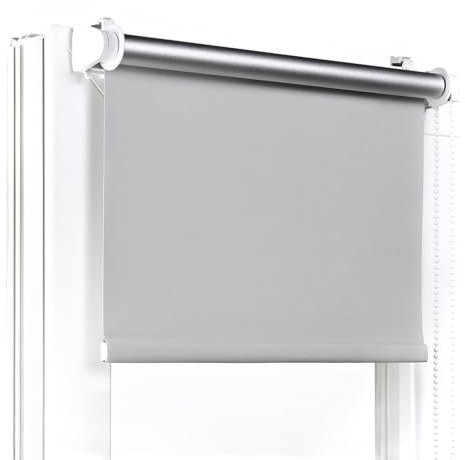 Fenster DEKOR - Rollos Für Fenster Ohne Bohren Grau - Verdunkelungsrollo B70 x H230 cm - Klemmrollo Verdunkelung - Fensterrollo Für Balkontüren - Verdunklungsrollo Leicht Zu Installieren - Klemmfix