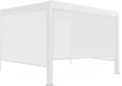 Oviala Pergola bioclimática apoyada y motorizada iluminada 3x4 m y 3 persianas