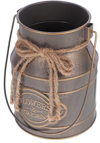 ABOOFAN Vase À Fleurs en Métal Rustique Vase À Lait Pot À Fleurs Vintage en Métal De Ferme Pichet À Fleurs De Campagne avec Poignée pour Armoires De Cuisine Décoration De Chambre À