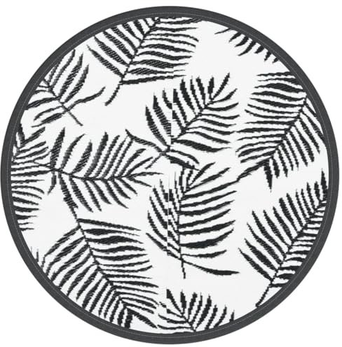 vidaXL Outdoor-Teppich Weiß und Schwarz Ø160 cm PP