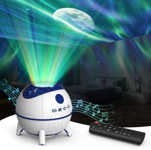 Kcnoss Galaxy Projector with Music Bluetooth Speaker,Star Night Light with Multiple Colors, Hypnotic Music for Children's Rooms, Party, Game Rooms, and Living Room
