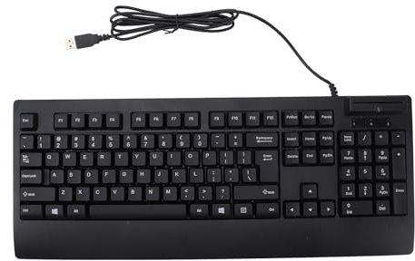 ciciglow Tastatur mit 104 Tasten, Einziehbaren Füßen, IC-Kartensteckplatz, Kompatibel mit SLE4418, SLE4428, ISO7816 A, B, C für USB-Smartcard-Uhren